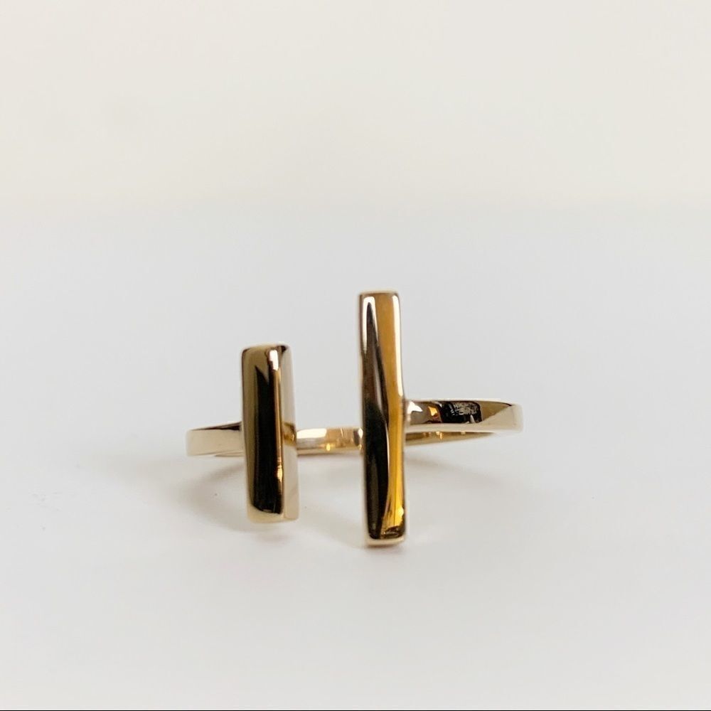 Natural Bronze Adjustable Parallel Bar Ring - Picture 1 of 3